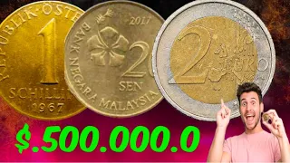 2024 TOP 3 Most Valuable  - Austria 1 Schilling Germany 2 Euro Malaysia 20 senWorth Big Money!