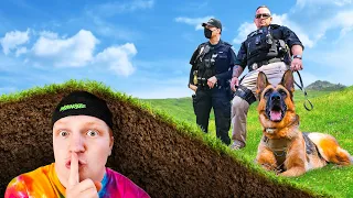 Hiding UNDERGROUND From POLICE! HIDE & SEEK Challenge