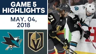 NHL Highlights | Sharks vs. Golden Knights, Game 5 - May 04, 2018