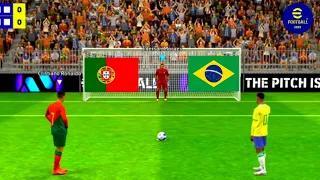 Neymar Jr Vs Ronaldo | Brazil Vs Portugal match  Penalty shootout match 201.Efootball gameplay 2024.