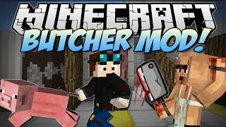 Minecraft | BUTCHER! (Meat Hooks, Cleavers, Barbecues & More!) | Mod Showcase