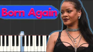 Rihanna - Born Again - Piano Tutorial | Chords ( piano karaoke )