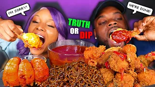 SPICY TRUTH OR DIP MEGA PRAWNS MUKBANG CHALLENGE NOODLES & JOLLIBEE | QUEEN BEAST & BEAST FEAST