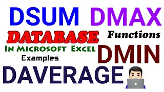2 #DAVERAGE, #DSUM, #DMAX & #DMIN | Excel Database Functions Explained With Examples | Computer Geek