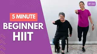 5 minute HIIT Workout No Jumping | Beginner Low Impact Exercises