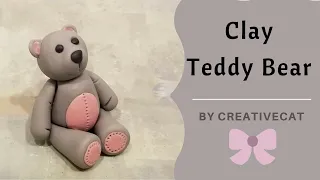 Airdry Clay Teddy Bear Figurine/Cold Porcelain Clay Teddy Bear