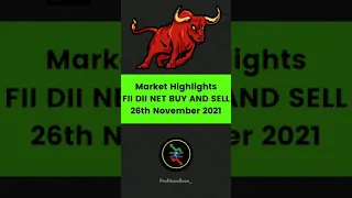 FII DII ACTIVITY 26th NOVEMBER 2021 #shibainu #crypto #mana #stocks #nifty50 #wealth #trending