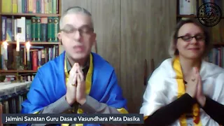 18/04/24 -  Yoga Sandhya - Servidores: Acharya, Jaimini  Sanatan Guru Dasa / Vasundhara Mata Dasika