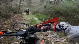 Enduro in to a river ! Rainy conditions!