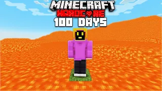 I Survived 100 Days In A Lava Only World In Hardcore Minecraft [FULL MOVIE]