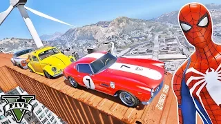 CARROS com Homem Aranha e Heróis! Desafio com Carros Super Clássicos - GTA V Mods - IR GAMES