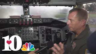 Inside the cockpit of a Boeing KC-135 Stratotanker