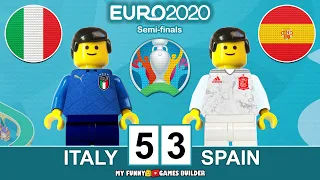 Italy vs Spain 5-3 (1-1) • Euro 2020 semi-final • All Goals & Highlights Lego Football Italia Spagna