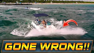 CAPTAIN FOLDS UNDER PRESSURE AT HAULOVER INLET !! | WAVY BOATS | HAULOVER BOATS