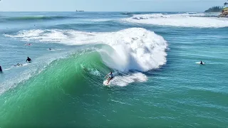 SURFING PUMPING Moffats Beach, Sunshine Coast - CYCLONE SWELL!