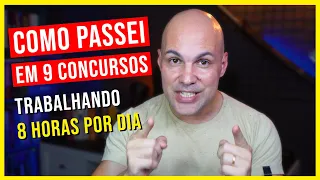 Como eu passei em 9 concursos públicos trabalhando 8 horas por dia - rotina completa!