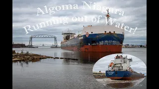 Ever see a ship run aground Docking! The Algoma Niagara on the shallow side of the Slip does!