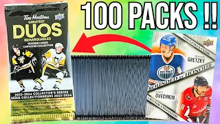 Opening 100 PACKS of 2023-24 Upper Deck Tim Hortons Greatest Duos Hockey Cards (RARE PULLS!)