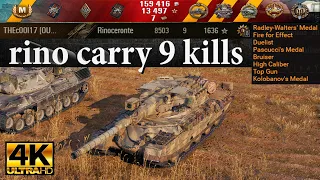 Rinoceronte video in Ultra HD 4K🔝 carry 9 kills, Kolobanov, 8503 dmg 🔝 World of Tanks ✔️