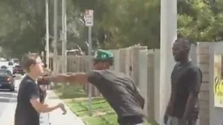 Man knocked out For Selling Guns in the Hood (Pranks Gone Wrong)