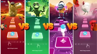 Pikachu Vs Alien Dance Vs Crazy Frog Vs Chicken Song | Tiles Hop EDM Rush