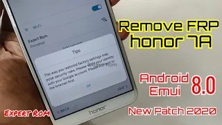 Honor 7A Android Emui 8.0 FRP/Google Account Unlock Bypass Without Pc New Patch 2020 Easy way