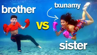 TXUNAMY UNDERWATER Insane Sis vs Bro Photo Challenge