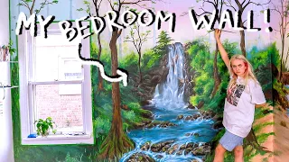 painting a fairy forest mural on my bedroom wall! (BOB ROSS inspired)