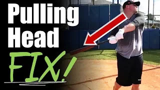 5 Baseball Hitting Drills to KEEP HEAD DOWN  [Pulling Head Fix]