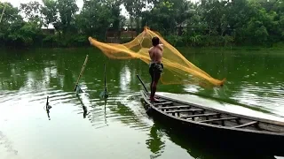 Unique cast net fishing। Amazing boy catching big fish by cast net in Pond (part-78)