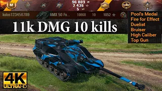 AMX 50 Foch B video in Ultra HD 4K🔝 11k DMG 10 kills, 1052 exp, 2730 block 🔝 World of Tanks ✔️