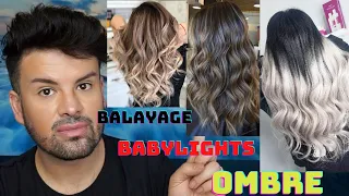 Diferencias entre balayage, mechas californias, babylights y ombre