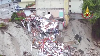 RAW: Drone footage of devastation from storms in northern Italy