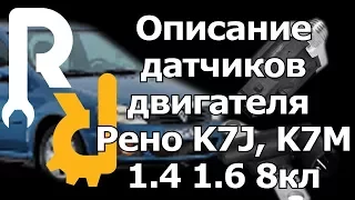 ОПИСАНИЕ ВСЕХ ДАТЧИКОВ ЭБУ 8ми КЛАПАННОГО ДВИГАТЕЛЯ РЕНО RENAULT K7J 1.4 K7M 1.6 MPi ИНЖЕКТОР СХЕМА