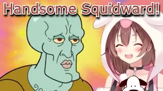 Korone Bursts Out Laughing When She Sees Handsome Squidward in a SpongeBob Game [Eng Sub/Hololive]