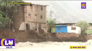 Lluvias en Perú: casa en Chosica de tres pisos se cae tras huaico en río Rímac