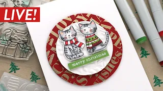 🔴  LIVE REPLAY! Holiday Card Series 2020 - Day 12 - Copic Christmas Kitties