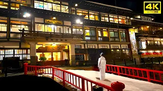 Japan's Snow Village Ginzan Onsen - We stayed at Luxury Ryokan Fujiya (full tour in 4K)