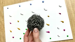 You Won't Believe This Painting Technique! | Flowers Field with Acrylics & a METAL SCRUBBER!