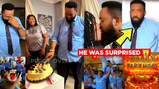 Fredrick Leonard In Tears As His Wife Peggy Ovire Surprised Him In A Special Way On His Birthday