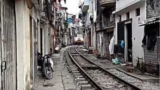 Train coming close to homes