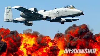 A-10 Warthog Demo With Pyro - EAA AirVenture Oshkosh 2019