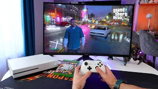 XBOX One S On 27" Curved Gaming Monitor | GTA 5 POV Gameplay, Impression |