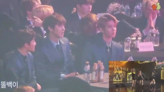 BTS, EXO reaction to MAMAMOO @26th SMA 170119