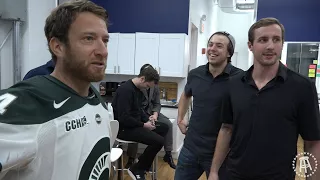 Barstool Goalie Challenge Featuring Charlie McAvoy and Tim Schaller of the Boston Bruins