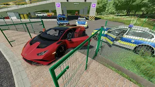 Evasion de prison d'un fugitif très dangereux en Lamborghini | Farming Simulator 22 RolePlay