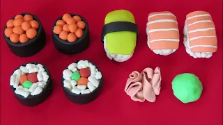 🔴Making Miniature SUSHI SET - How to Make Easy Polymer Clay, Fondant cake Tutorial DIY