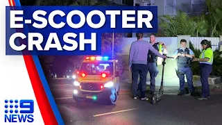 Man in induced coma after e-scooter crash in Sydney | 9 News Australia