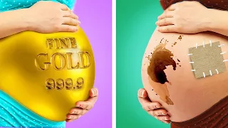 Rich Vs Broke Vs Giga Rich Pregnant In Jail || Funny Moments, Life Hacks by Woosh!