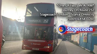 *One Of Two Remaining At RM* Journey On Route 252 | Stagecoach London | 15001 (LX58 CDV)